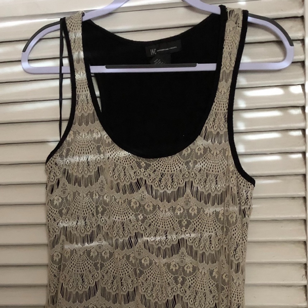 Black and crochet covered dress